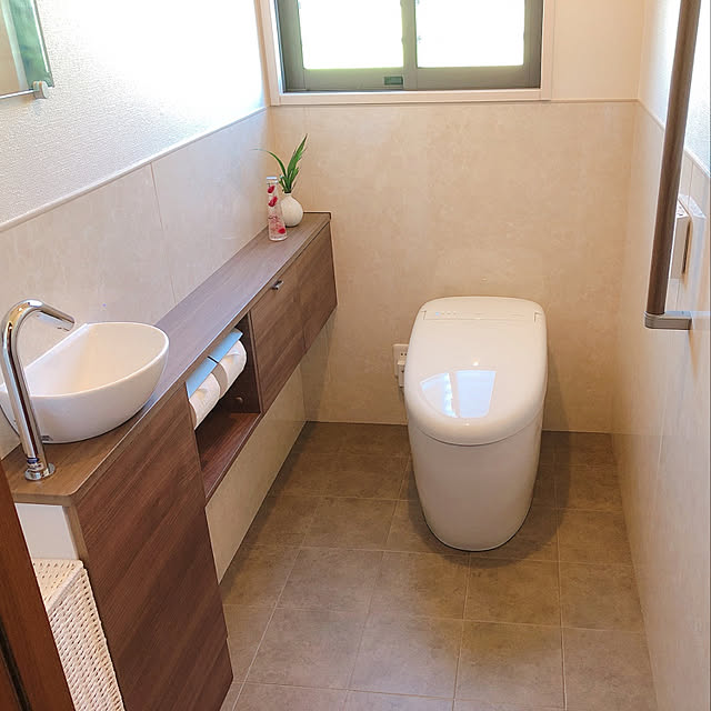 TOTO手洗い器,TOTOネオレスト,TOTO,ナチュラル,シンプル,Bathroom tomoの部屋