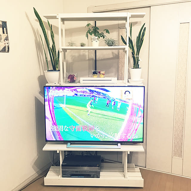 RoomClipアンケート,DIY,観葉植物,ホワイトインテリア,Lounge,テレビ台 keitty1103の部屋