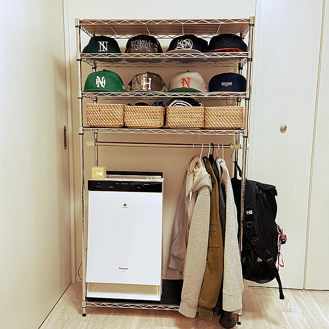 寝室,同棲カップル,スチールラック,DIY,ニトリ,My Shelf Asmmmmmの部屋