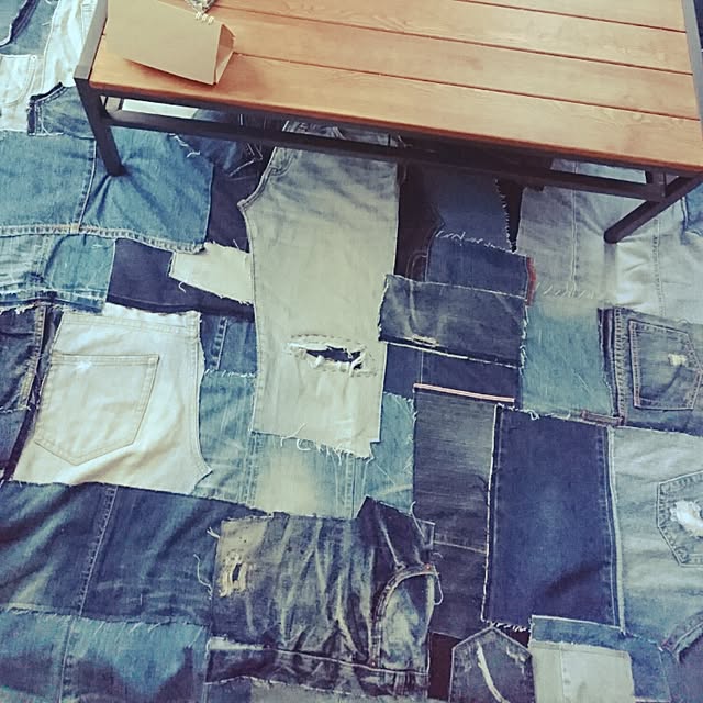 【一部予約販売中】 大人カジュアルなお部屋に☆男前なデニムリメイクが合う トートバッグ