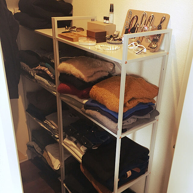 My Shelf,ウォークインクローゼット,見せる収納,アクセサリーディスプレイ,洋服ラック,洋服収納,IKEA twfno..の部屋