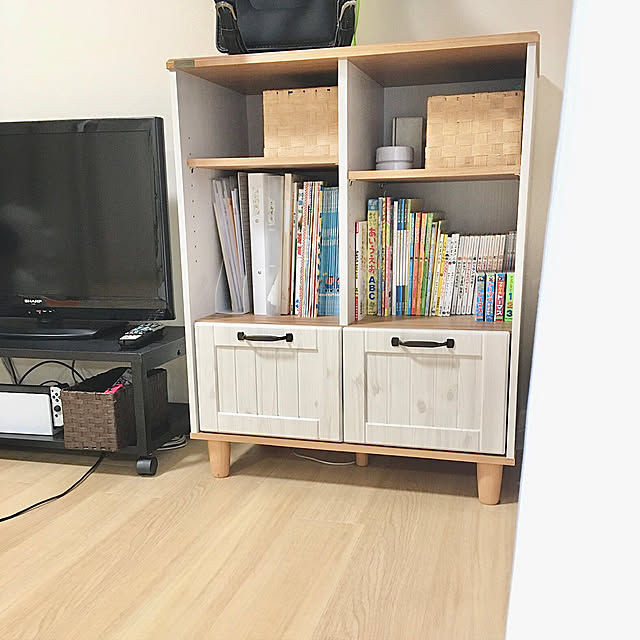 本棚 収納,バイリーラックシェルフ,すっきり暮らす,賃貸インテリア,ダイソー,ナチュラルインテリア,RoomClipショッピング,Lounge Shionの部屋