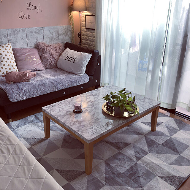 IKEAのソファー,ニューラグ,デコホーム,大理石柄,Lounge kanaの部屋