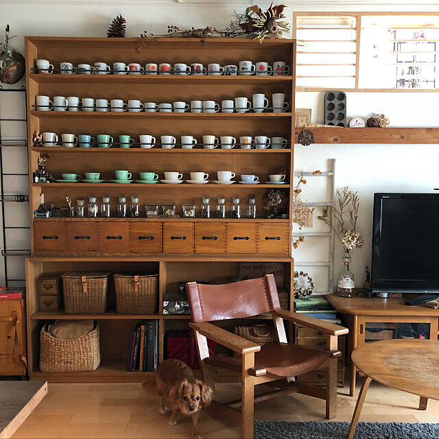 My Shelf,ファイヤーキング,かご収納,雑貨,古道具,カフェ風,ドライフラワー,カフェ風インテリア eriの部屋