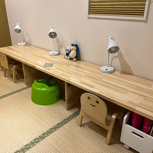 長机,パイン材,子供部屋,DIY,勉強机,和室,My Desk imoswimの部屋