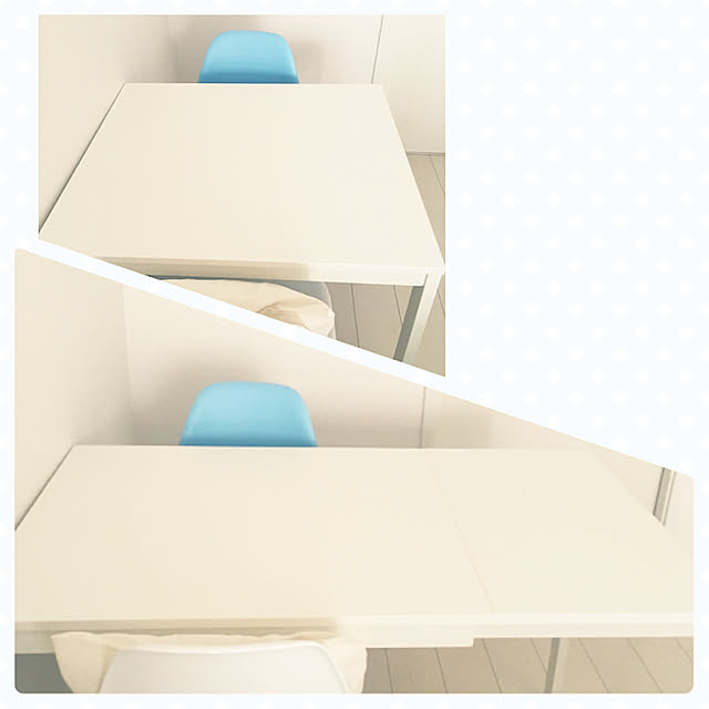 ダイニングテーブル,白い床,一人暮らし,1LDK,IKEA,白い壁,新築アパート,ホワイト,My Desk chihiroの部屋