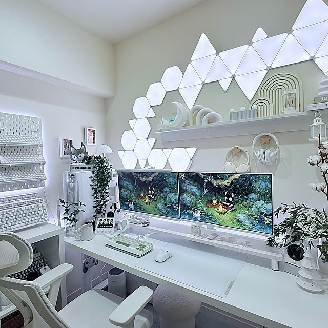 My Desk,観葉植物,IKEA,ホワイトインテリア Chiineeの部屋