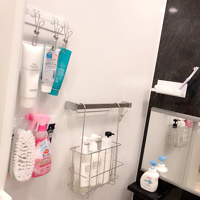 Bathroom,お風呂場,お風呂収納,狭いお風呂,吊り下げ収納,マンション暮らし,ステンレスワイヤーバスケット,赤ちゃんがいる生活,お風呂場グッズ,収納 Sakuの部屋