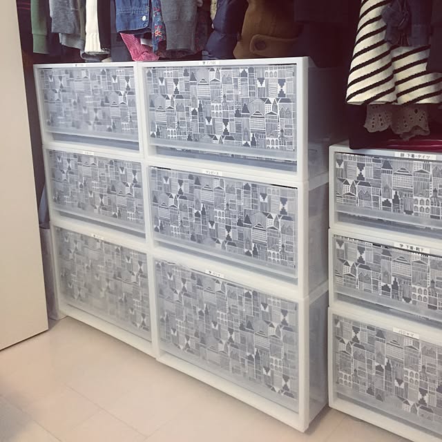 Bedroom,引き出し,PPケース,モノトーン,marimekko,マリメッコ,無印良品,無印,クローゼット,目隠し,収納 ryoの部屋