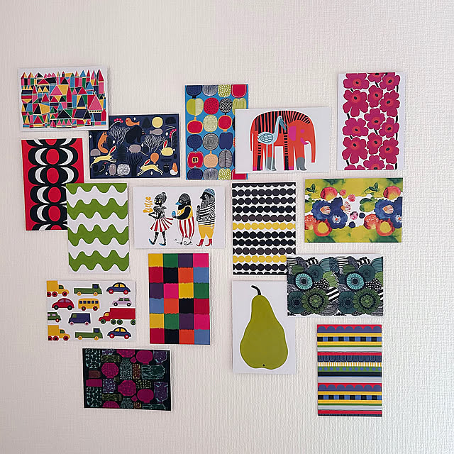 On Walls,ポストカード,マリメッコ,雑貨,カラフルインテリア,夏,インテリア大好き,いいね、フォロー本当に感謝です♡,marimekko bubueの部屋