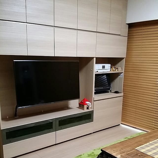 Lounge,壁面収納,パモウナ,テレビ周り Rikokkumamaの部屋