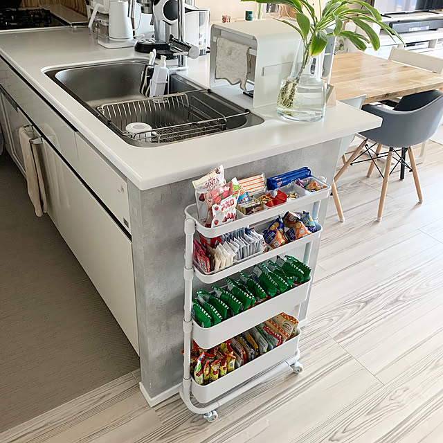 Kitchen,整理収納アドバイザー,お菓子収納,お菓子ワゴン,バスケットトローリー,隙間トローリー,山善,子どもと暮らす,ナチュラルインテリア,マンション暮らし,子どものいる暮らし,ig→kiyo_home kiyoの部屋