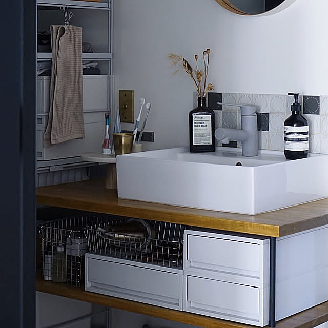 Bathroom,リノベーション,中古マンション,無印良品,洗面所,ミナペルホネン Igako7121の部屋