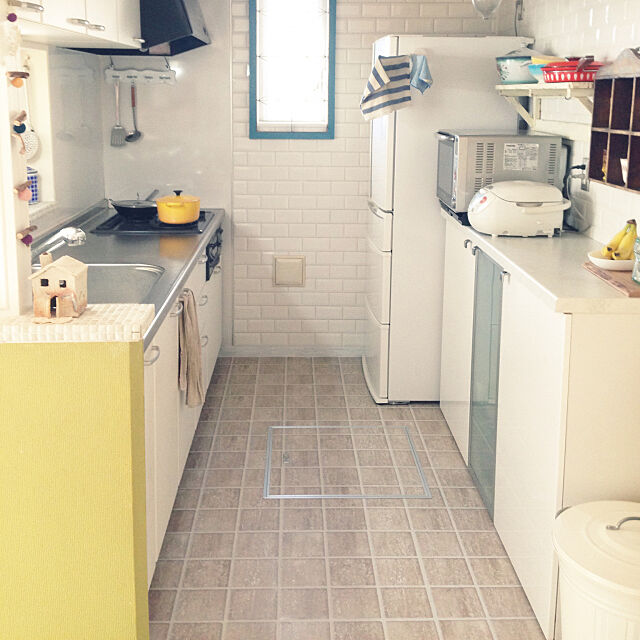 Kitchen,床下収納,旦那さんのＤＩＹ,DIY,フロアタイル,東リ sunの部屋