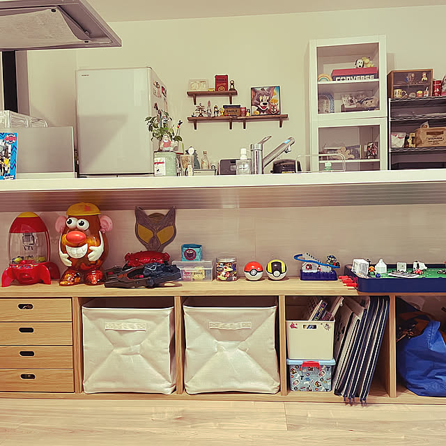 Lounge,ナチュラル,雑貨,トイストーリー,子供がいる家,IKEA,無印良品,収納ボックス,おもちゃ収納,棚,スタッキングシェルフ無印良品,スタッキングシェルフ yukixx51の部屋