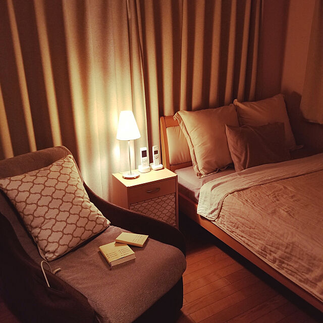 Bedroom,夜のリラックスタイム,ニトリ,マッサージチェア,5重ガーゼケット hiroの部屋