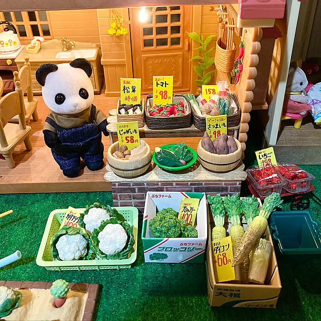 八百屋,リーメント,手作り,初心者,樹脂粘土,ディスプレイコーナー,ミニチュア,趣味,癒し,シルバニア,こどものいる暮らし,暮らしを楽しむ,My Shelf FUJICOの部屋
