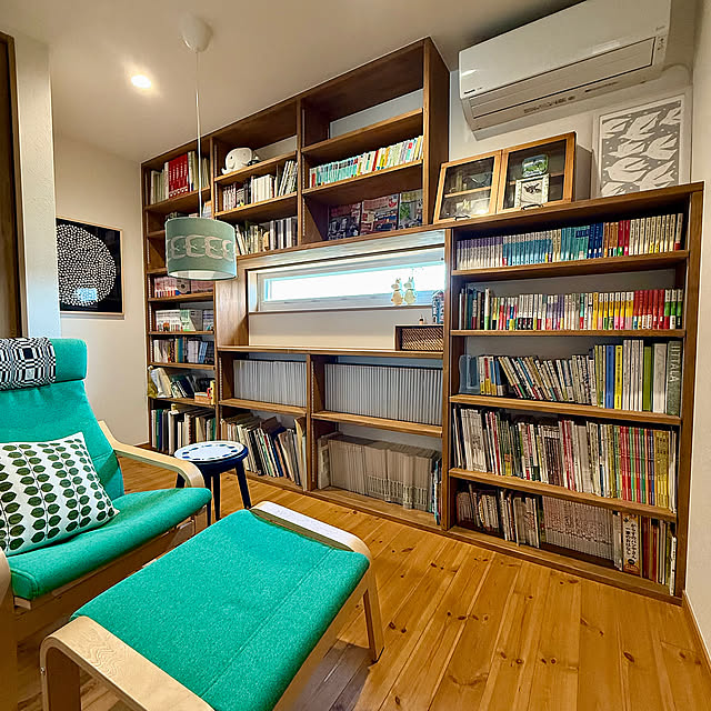 On Walls,ヨハンナグリクセンパズルマット,ヨハンナグリクセン,ベルサ,マリメッコ　ヴィンテージスカーフ,ミナペルホネン,IKEA,IKEA ポエング,ムーミン貯金箱,ムーミン,造作,造作本棚,本棚,イベント参加,北欧,北欧インテリア,北欧風,北欧テイスト maric323の部屋