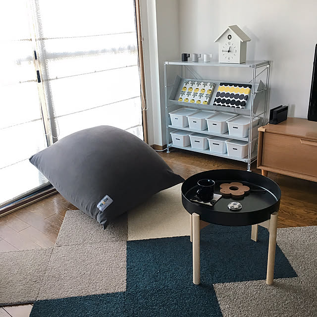 Lounge,サイドテーブル,東リ・モニター,東リファブリックフロア,タイルカーペット,東リ タイルカーペット,Yogibo,IKEA,ヨギボー atkの部屋