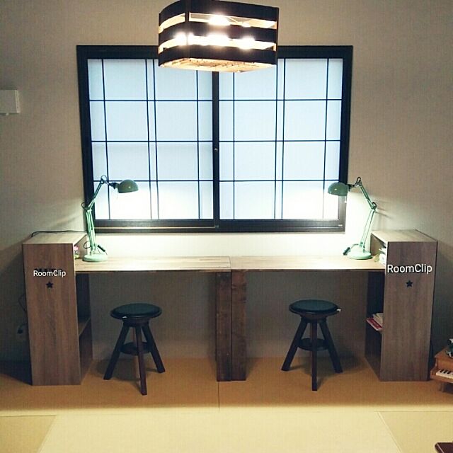 My Desk,カラーボックス,和室,勉強机,DIY,学習机,カインズホーム,カラーボックスリメイク,IKEA 照明,学習机DIY,2x4 tag-mclarenの部屋