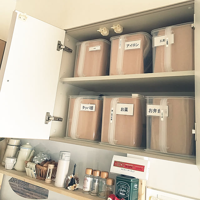 ワンアクション,ワイド収納ボックス,ニトリ,家族が暮らしやすい部屋作り,わかりやすい収納,ラベル自作,棚上 収納,薬箱,薬,My Shelf,キッチン吊り棚 31の部屋