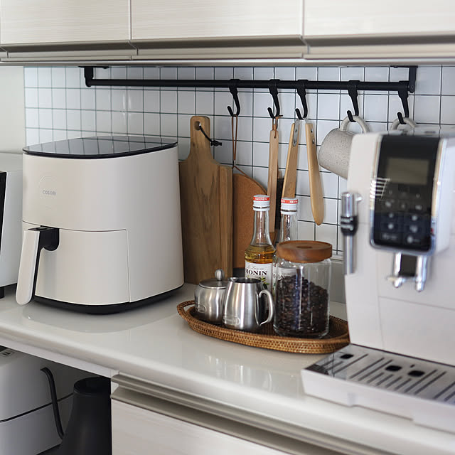 Kitchen,DIY,キッチン　収納,IKEA,エスプレッソマシン,ノンフライヤー,アイアン素材,インテリア,北欧,シンプルモダン,ナチュラルインテリア,北欧インテリア,シンプルナチュラル,シンプルインテリア,モノトーンインテリア,モノトーン×ナチュラル,シンプル,ACTUS,モノトーン,ホワイトインテリア,北欧モダン,イベント参加につきコメントお気遣いなく tomoccoの部屋