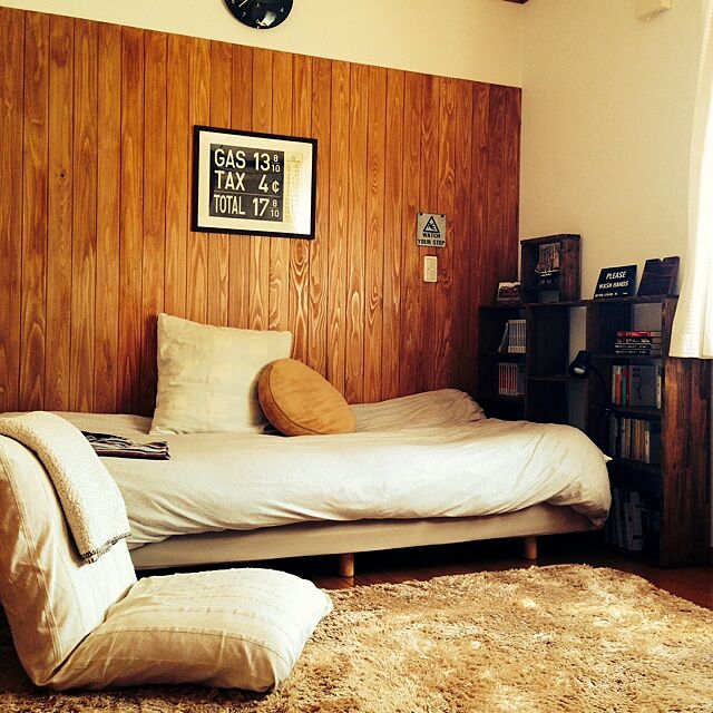 Bedroom,無印良品,natumikanちゃん♡,halさん♡,DIY本棚,DIY板壁,息子部屋,子供部屋 sakuの部屋