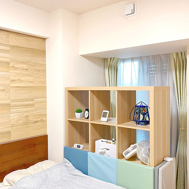 模様替え,寝室,KALLAX,ナチュラルカラー,新生活,収納,こどものいる暮らし,IKEA,マンション暮らし,エコカラット,Switch Bot Hub Mini,Bedroom yukki111の部屋
