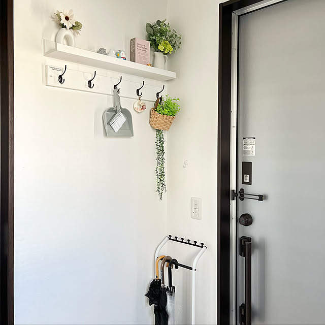 アマビエちゃん,フクロウちゃん居るよ♡,DIY♡,フェイクグリーン♡,かさ掛け,ウォールハンガーDIY,狭い玄関,いつもいいねありがとうございます♡,見て頂き感謝です♪,ダイソー,リメイク,セリア,Entrance,IKEA,飾り棚 b.bの部屋