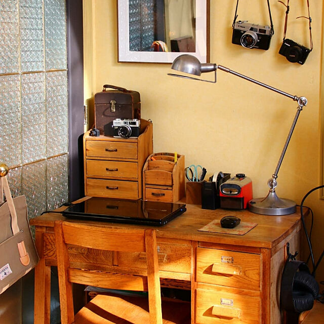 My Desk,デスク,パソコンデスク,パソコン周り,古道具 chikuwaの部屋