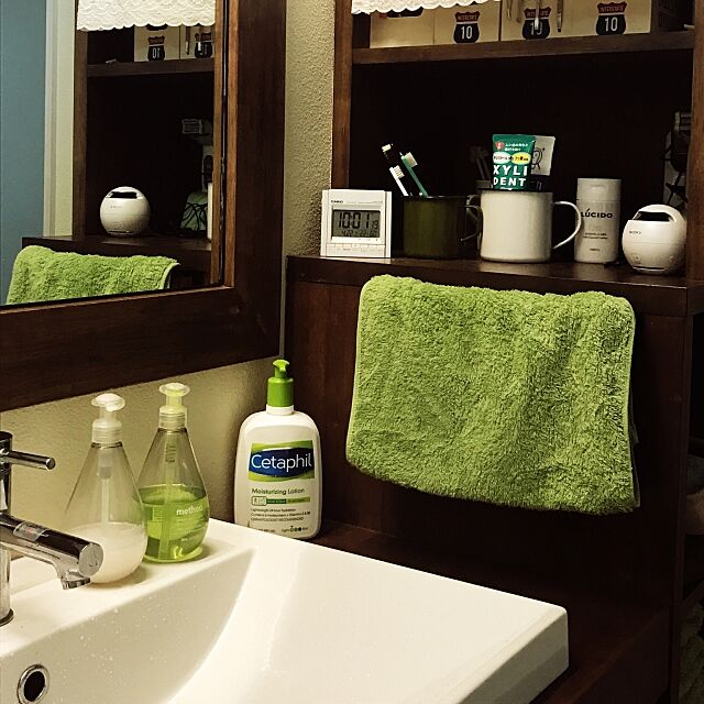 Bathroom,緑色が好き,洗面所,朝の１枚 Tomokoの部屋