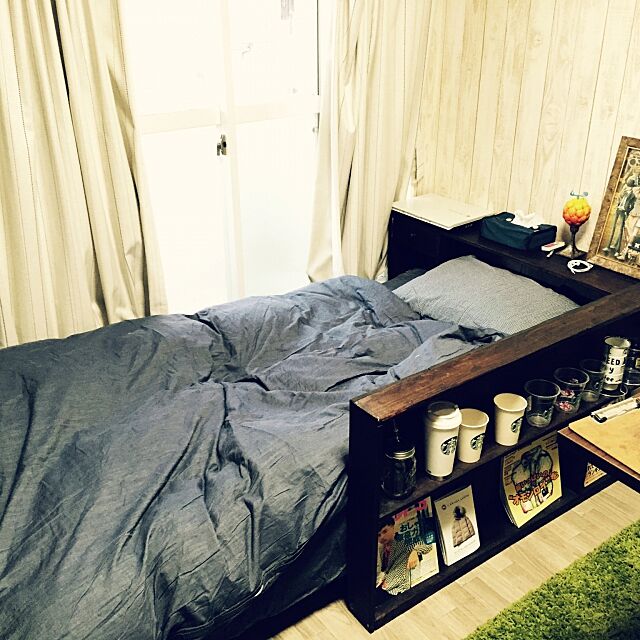Bedroom,ベッドカバー,デニム,無印良品,一人暮らし,賃貸 shota26の部屋