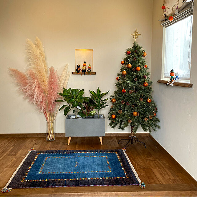 クリスマスツリー150cm,ハロウィン,北欧,塗り壁,平家風二階建て,寒冷地,Entrance,ギャッベ,ニッチ,パンパスグラス Aki_uの部屋