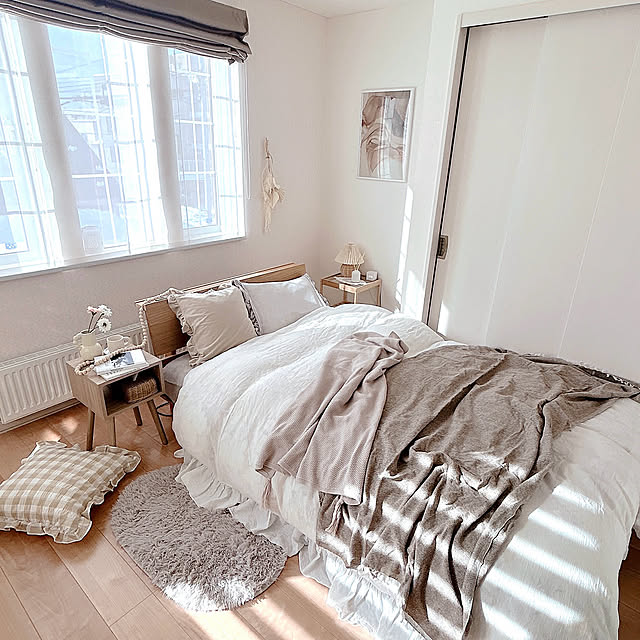 Bedroom,海外インテリアに憧れる,ナチュラルインテリア,いつもいいねありがとうございます♡,淡色インテリア,韓国インテリア,マットレス,ホテルライク,睡眠,ZINUS,ジヌス,暮らしのハンドブック2024,ホワイトインテリア,ベージュインテリア,インスタにも載せてます yuriの部屋