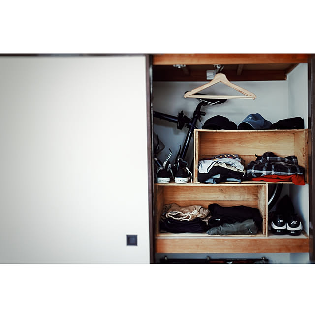 My Shelf,ナチュラルインテリア,和室,押入れ,ナチュラル,シンプル,カフェ風,男前,塩系インテリア,賃貸,IKEA,ハンドメイド,収納,クローゼット,りんご箱 Kazumaの部屋