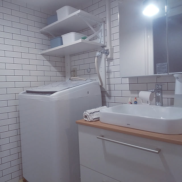 Bathroom,ルーティーン,小さな暮らし,リノベーション,すっきり暮らす,こどもと暮らす,小さなおうち,小さなお家,カフェ風,シンプルな暮らし,すっきりとした暮らし,ナチュラル,ホワイトインテリア,シンプル yamamaの部屋