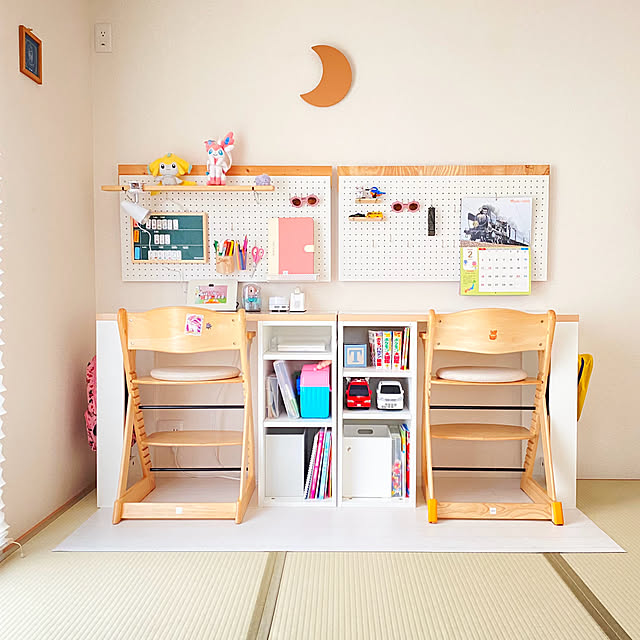 Overview,入学準備,クリップライト,勉強机,有孔ボード,和室,建売住宅,こどもと暮らす,こどものいる暮らし,季節を楽しむ暮らし,コメントお気遣いなくです⑅◡̈*,DIY,3COINS,ニトリ,タブレット収納,ダイソー,浮かせる収納,ハンドメイド,お支度ボード,無印良品 namiの部屋