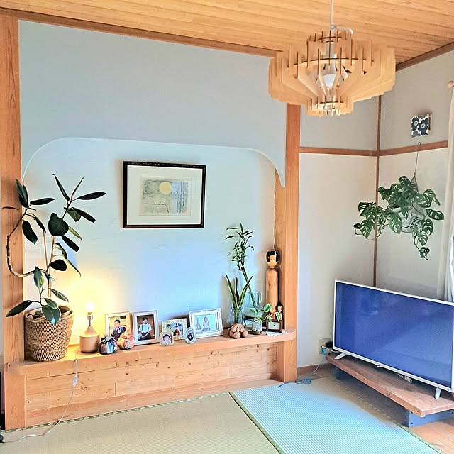On Walls,リラックス空間,和室インテリア,観葉植物のある暮らし,漆喰壁,DIY女子,ベランダガーデン,パーテーションDIY,編み物が好き,handmade＊*｡·*,かぎ編みのある暮らし,心地よい暮らし,好きなものに囲まれて暮らす anko44の部屋