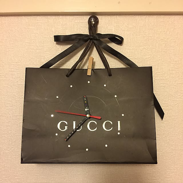 壁掛け時計,リメイク,GUCCI紙袋,キャンドゥ,100均,DIY,Lounge kuutanの部屋