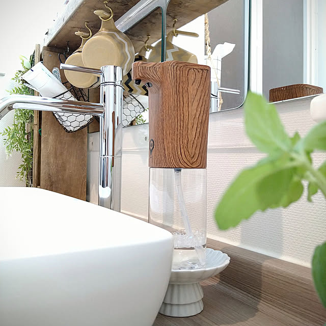 Bathroom,買ってよかった,オートソープディスペンサー,RoomClipショッピングで買ったモノ,造作洗面台,泡ハンドソープ,洗面台まわり,掃除しやすい,RoomClipショッピング,RoomClip mag 掲載 yumiの部屋