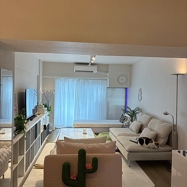 Lounge,ベージュ,IKEA,ピンク,ソーデルハムン,カラックス が好き,ビンテージマンション,フルリノベーション中古マンション kanaの部屋