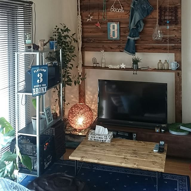 Lounge,IKEA,シェルフ,初心者diy,カフェテーブル,賃貸 flowerの部屋