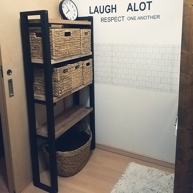 Bathroom,かご収納,いいね&フォローありがとうございます☆,セリア,棚DIY,ニトリ,ニトリかご,下着収納 remu0319の部屋