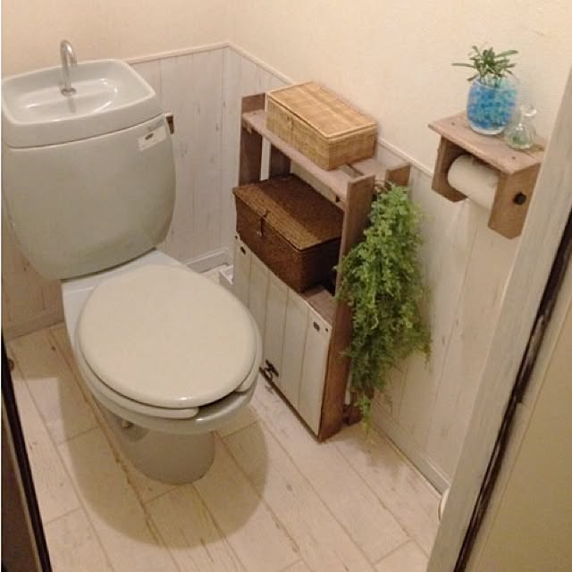 Bathroom,賃貸,DIY,腰壁風,壁紙 runtenの部屋