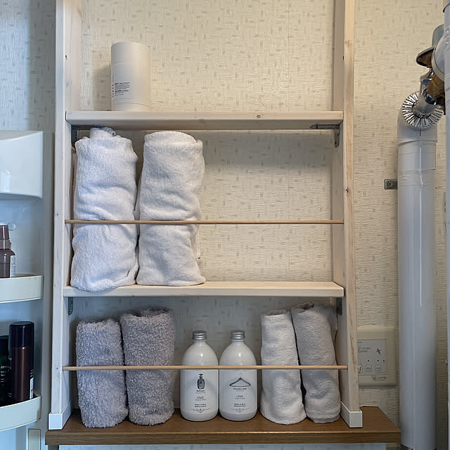 洗面所収納,洗面所 棚,洗面所,造作棚,一人暮らし,DIY,My Shelf,ラブリコでDIY,ラブリコ,バスタオル収納,タオル収納,アジャスター,平安伸銅工業 askの部屋