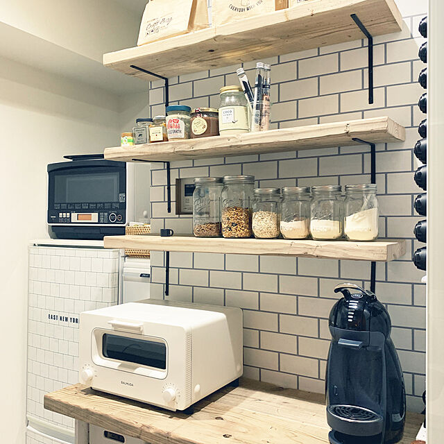 DIY,一人暮らし,カフェ風,モノトーン,ナチュラル,Kitchen takako09876の部屋