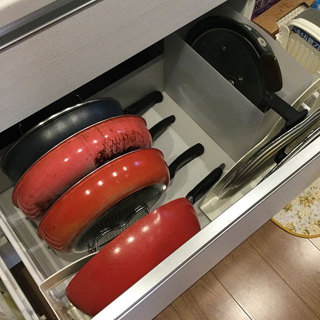 フライパン焦げてます^^;,見えてないけどマグネット,ホームコーディ,収納,ファイルボックス,ホーロー,キッチン収納,タカラスタンダード キッチン,ダイソー,Kitchen kakkoの部屋