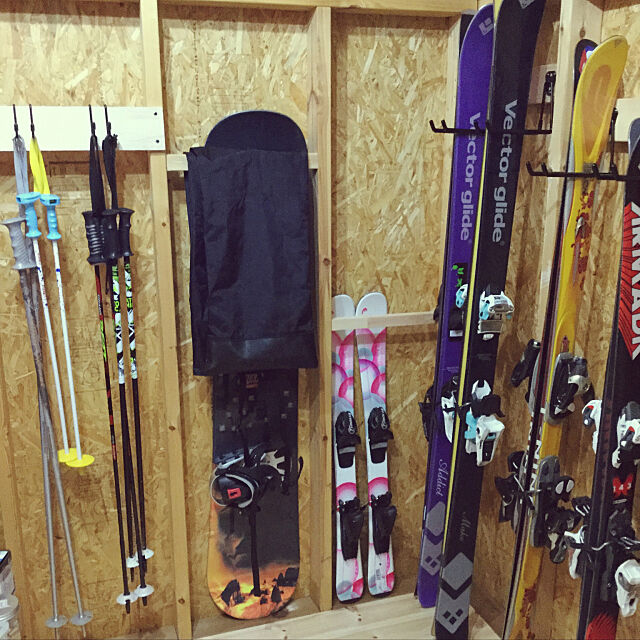 Entrance,収納,スキー用品,スキー,物置小屋,2×4材,DIY,スノーボード kinokoの部屋