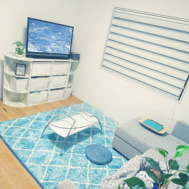 Lounge,カラーボックス,ニトリ,テレビボードDIY,カラボ,リメイクシート,テレビ周り soramameの部屋