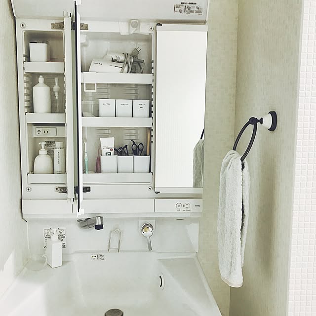 Bathroom,洗面台収納,洗面台,隠す収納,山善収納部,インターデコハウス,ナチュラル,北欧,ダイソー akiraの部屋